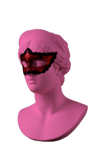 Pink statue with mask